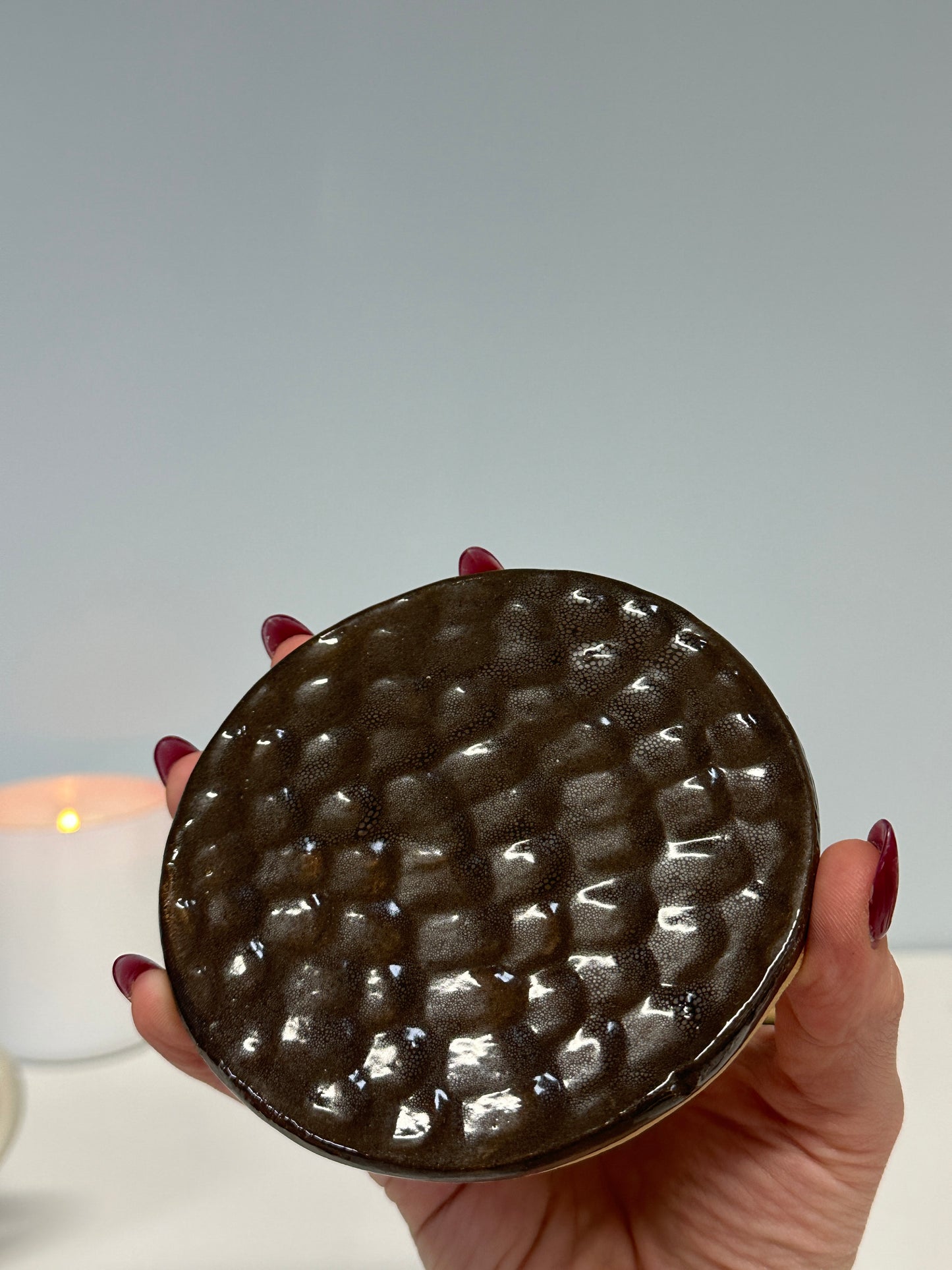 chocolate digestive ceramic coaster - pre order 🍪