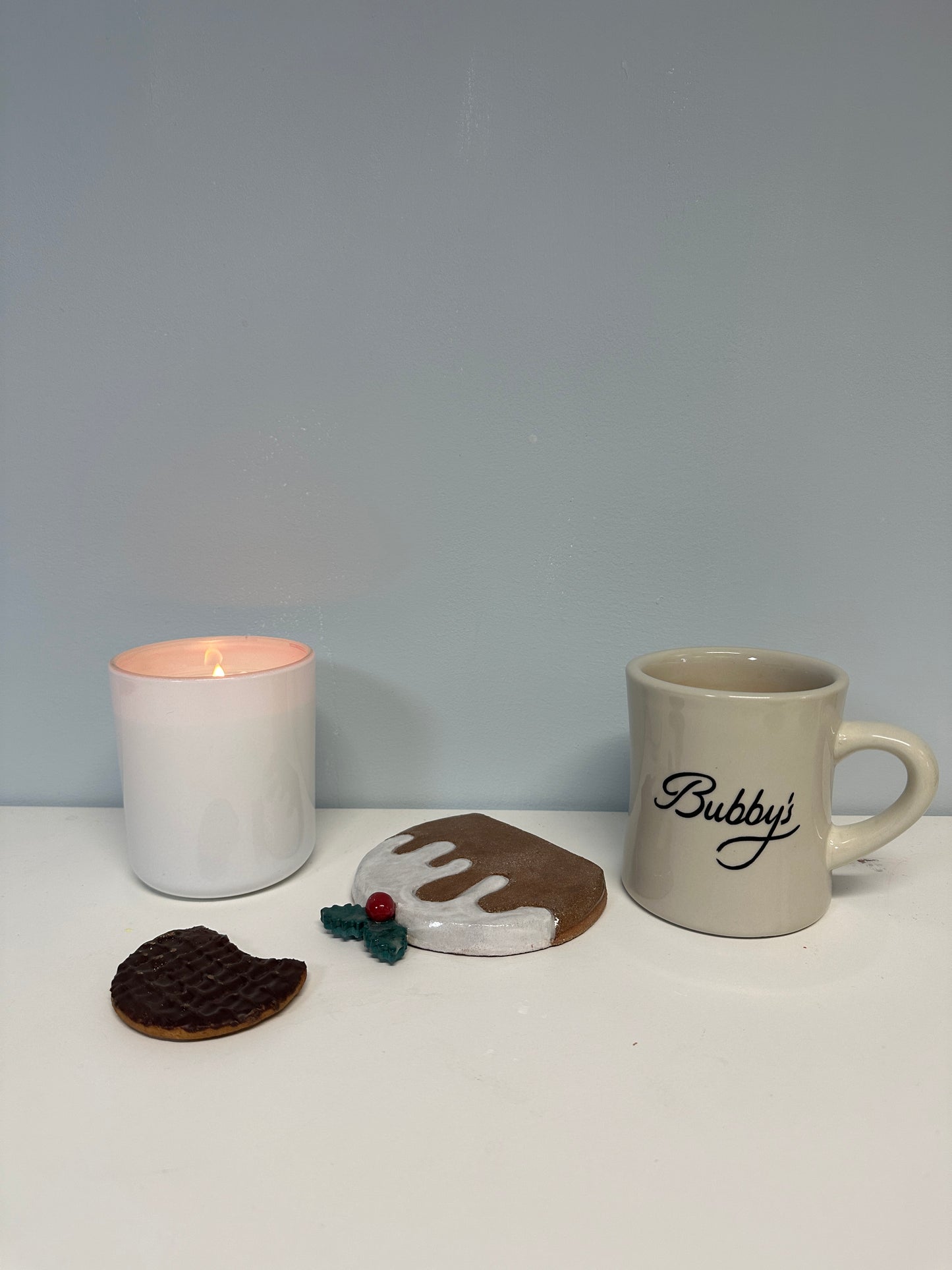 'christmas pudding' ceramic coaster 🎄